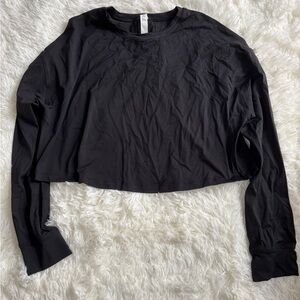 Lululemon Athletica Black Crop Relaxed Shirt